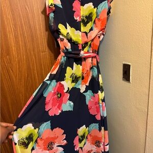 Vince Camuto Navy Floral Maxi Dress